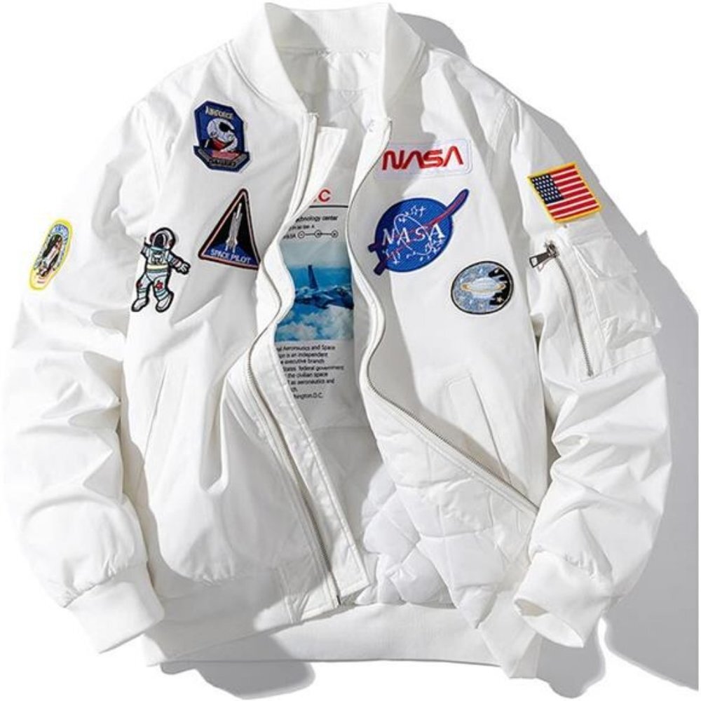 Men's Biker Bomber Jacket, Military Flight Jacket Light Air Force Coat